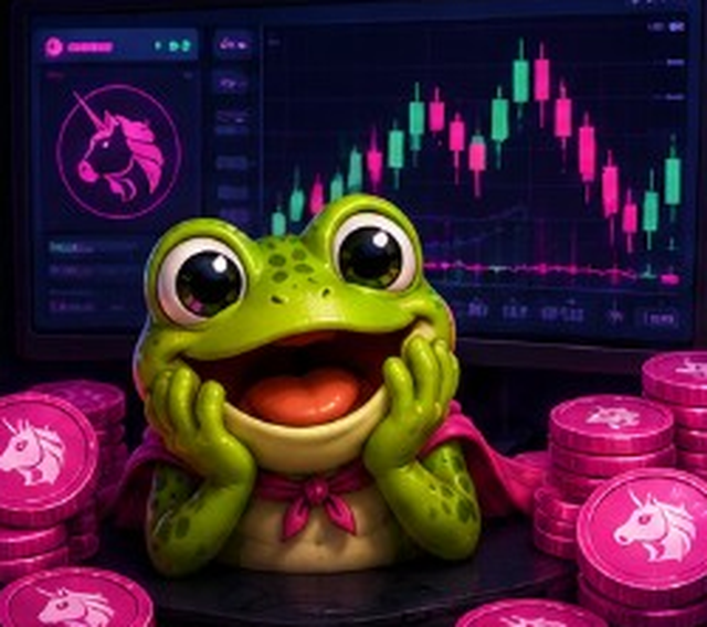 Trader Frong cheering at green candles