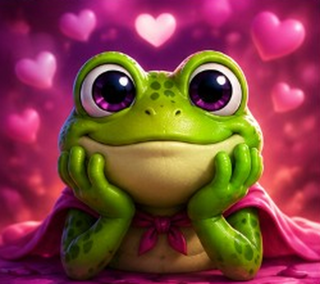 Dreamy Frong portrait with hearts