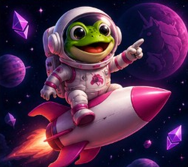 Astronaut Frong riding a rocket